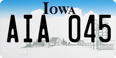 IA license plate AIA045