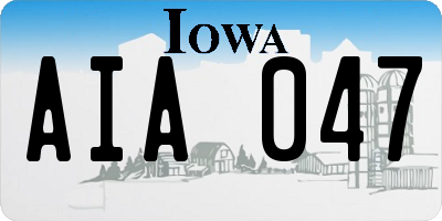 IA license plate AIA047
