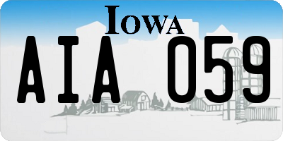 IA license plate AIA059