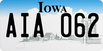 IA license plate AIA062