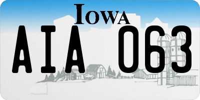 IA license plate AIA063