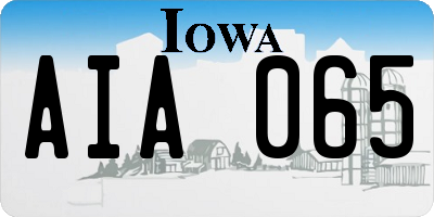 IA license plate AIA065