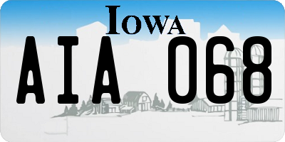 IA license plate AIA068