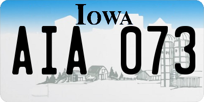 IA license plate AIA073