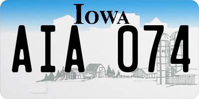 IA license plate AIA074