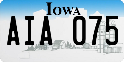 IA license plate AIA075