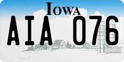IA license plate AIA076