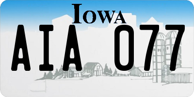 IA license plate AIA077