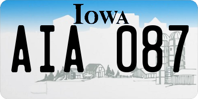 IA license plate AIA087