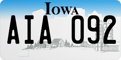 IA license plate AIA092