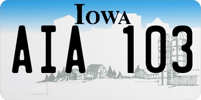 IA license plate AIA103