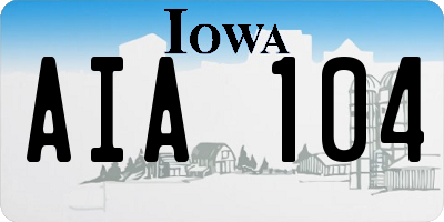 IA license plate AIA104