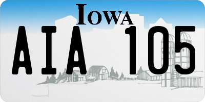 IA license plate AIA105