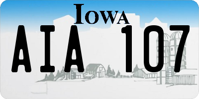 IA license plate AIA107