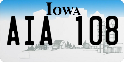 IA license plate AIA108