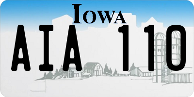IA license plate AIA110