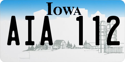 IA license plate AIA112
