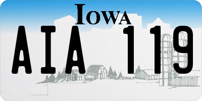 IA license plate AIA119