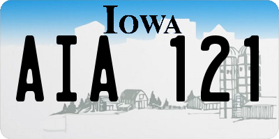 IA license plate AIA121