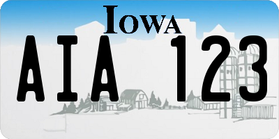 IA license plate AIA123