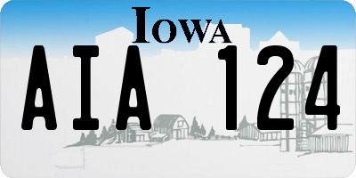 IA license plate AIA124