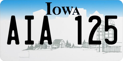 IA license plate AIA125