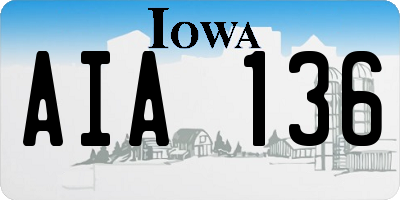 IA license plate AIA136