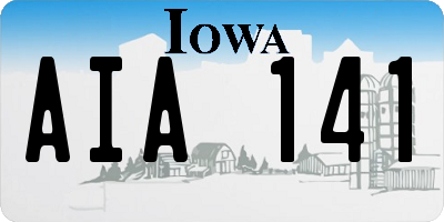 IA license plate AIA141