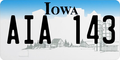 IA license plate AIA143