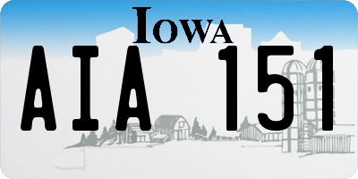 IA license plate AIA151