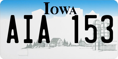 IA license plate AIA153