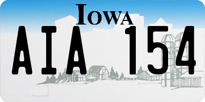 IA license plate AIA154