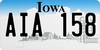 IA license plate AIA158