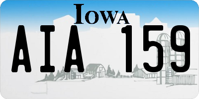 IA license plate AIA159