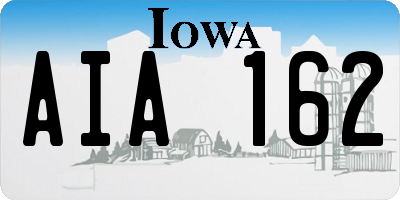 IA license plate AIA162