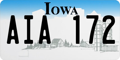 IA license plate AIA172
