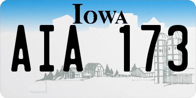 IA license plate AIA173
