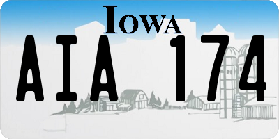 IA license plate AIA174