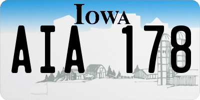 IA license plate AIA178