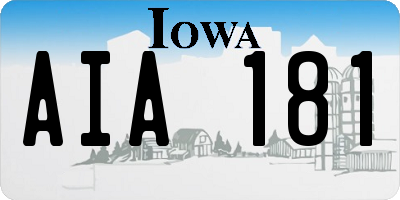 IA license plate AIA181