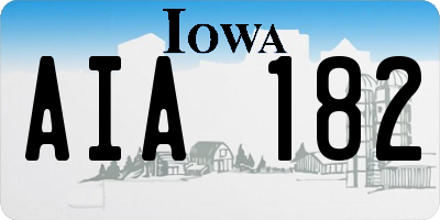 IA license plate AIA182