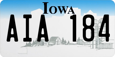 IA license plate AIA184