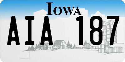 IA license plate AIA187