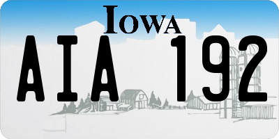 IA license plate AIA192