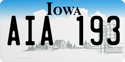 IA license plate AIA193