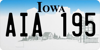 IA license plate AIA195