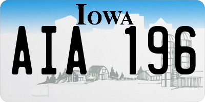 IA license plate AIA196