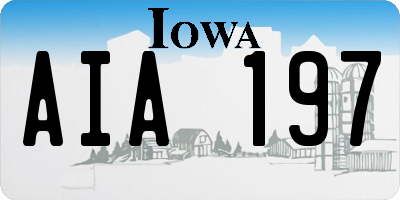 IA license plate AIA197