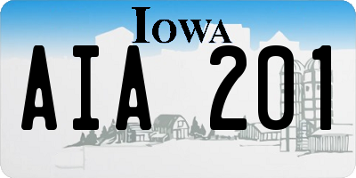 IA license plate AIA201