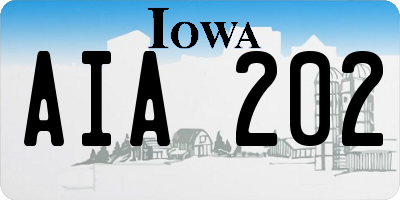 IA license plate AIA202
